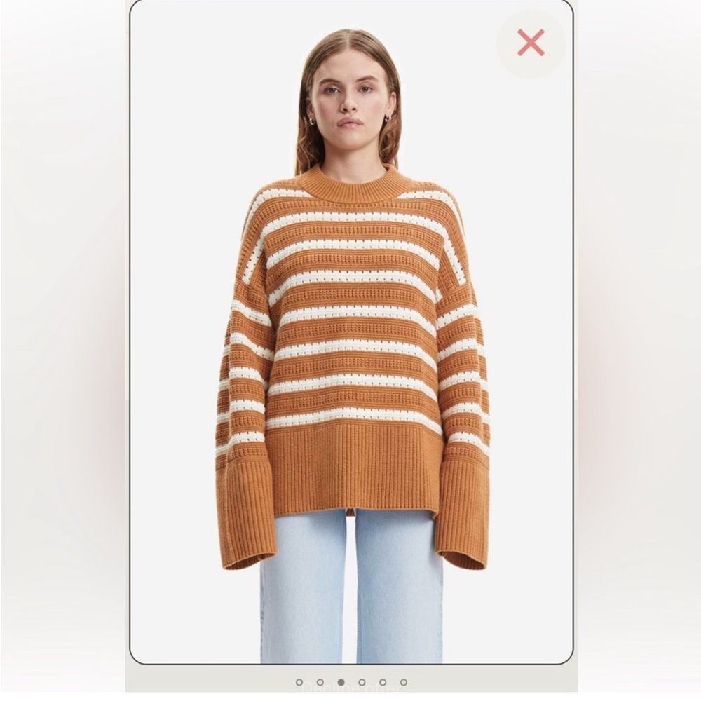 Large Samsoe Crew Neck Sweater-brown sugar-oversized